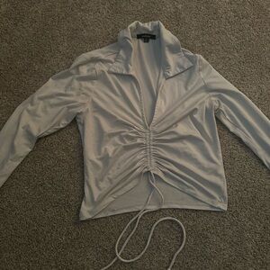 White long sleeve crop top
